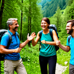 **

"A group of friends, fully clothed in appropriate hiking gear, trekking through a lush green forest in the Italian Alps, laughing and supporting each other, safe for work, appropriate content, professional photography, perfect anatomy, natural poses, well-formed hands, correct proportions, family-friendly."

**